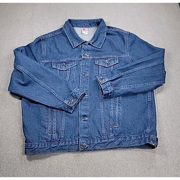 Vintage Tyca Denim‎ Jacket Mens 3XL Trucker Dog Embossed Machinist Workwear USA - Picture 2 of 16